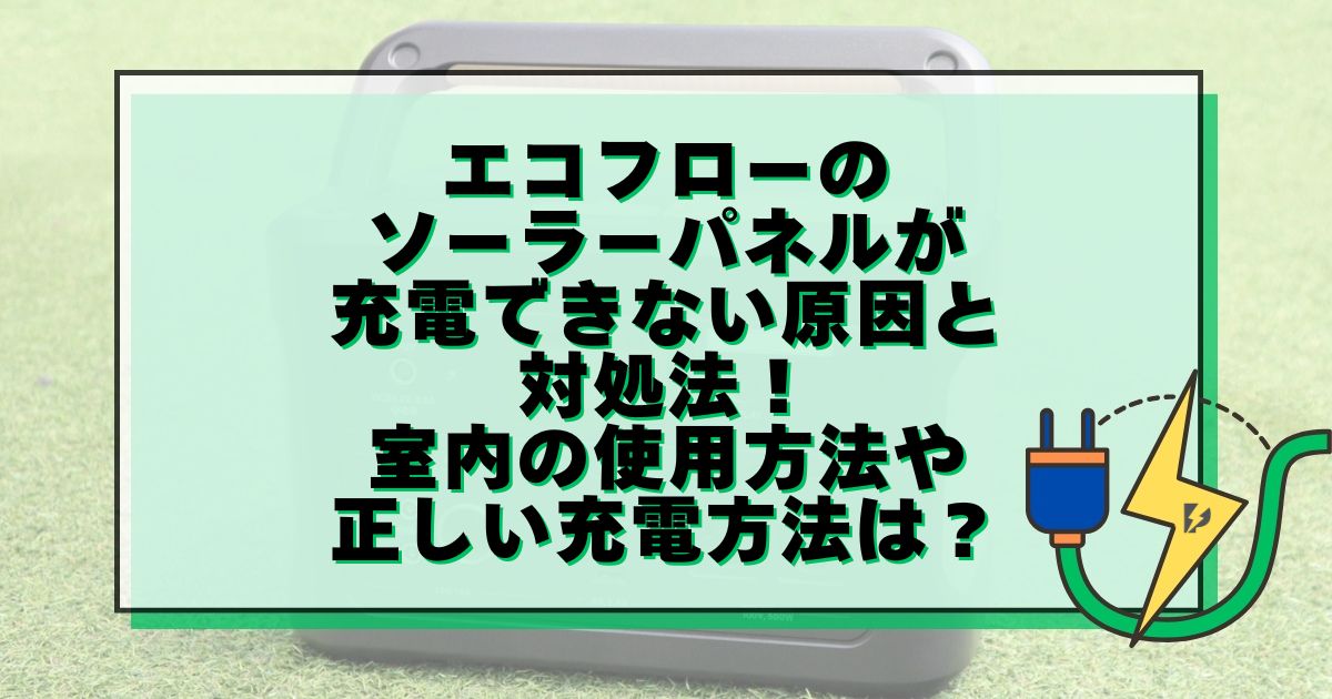 エコフロー ソーラーパネル 充電できない
